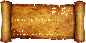 Parovsky Szilas névjegykártya